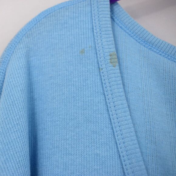 Free People Weekend Vibe Pajama Top Long Sleeve Button Neck Chambray Size Small - Picture 7 of 9